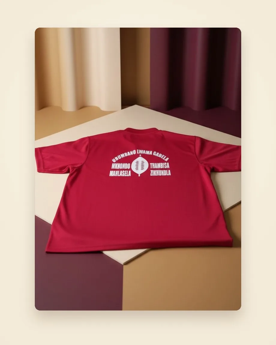 Branded corporate golf shirts with an embroidered company logo by Nosibele Design & Embroidery, Durban